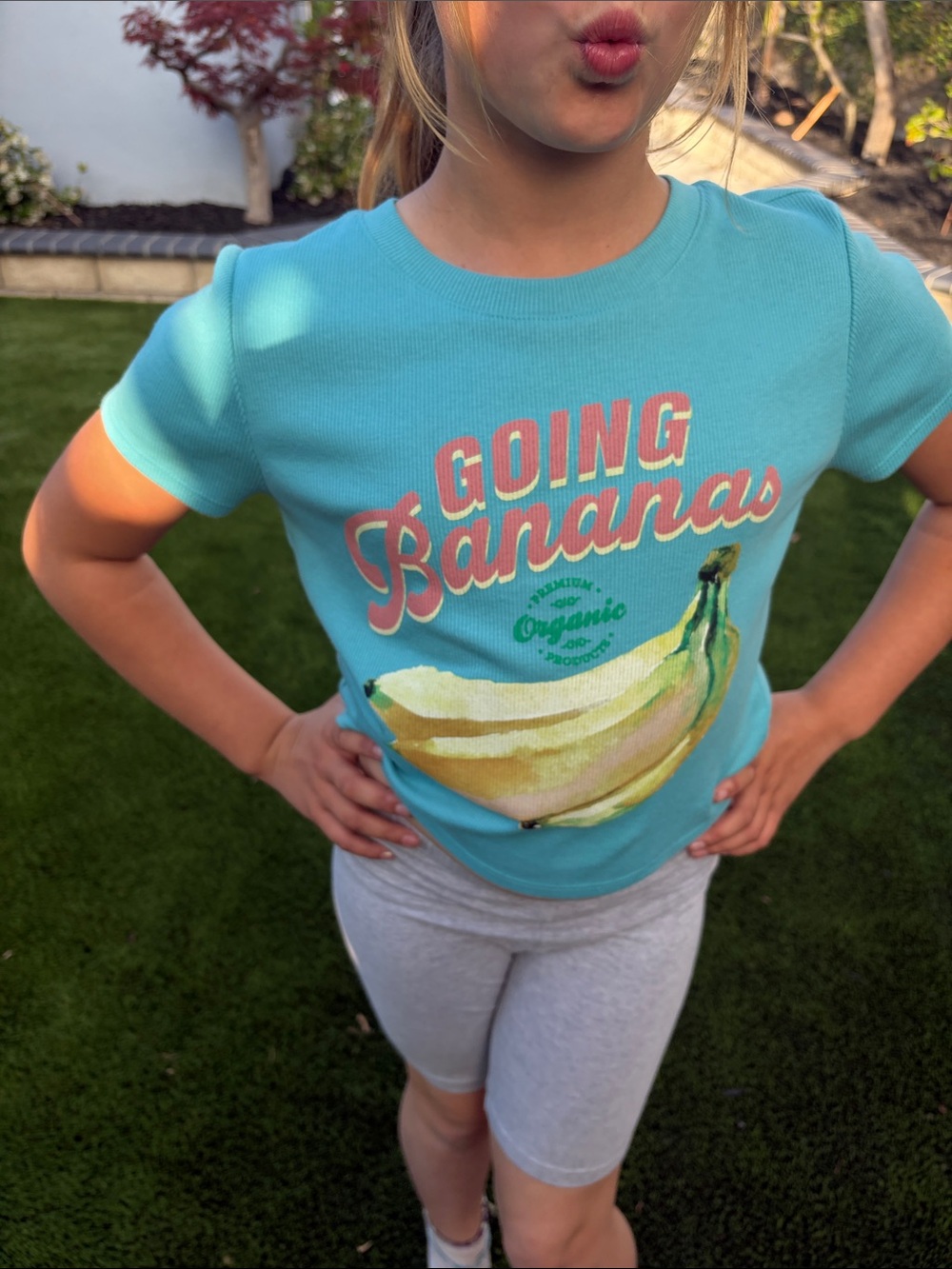 Forever 21 Going Bananas ribbed tee shirt